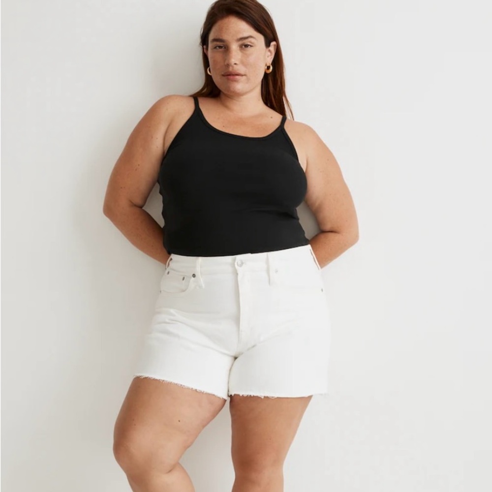 NWT Madewell Relaxed Denim Shorts  in Tile White. Plus size 18W